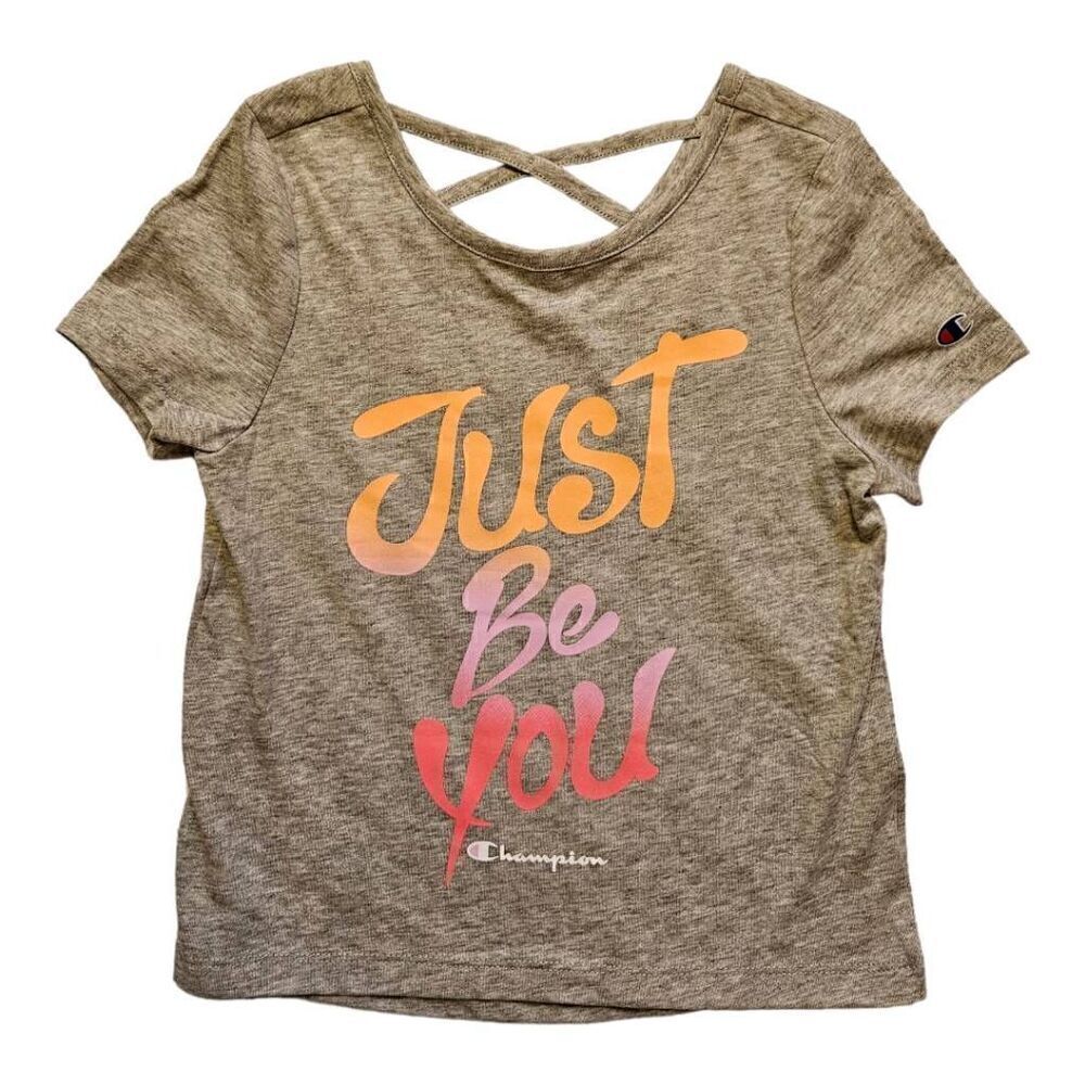 Champion "Just Be You" Tee Top Heather Grey 5/6 (Girls)